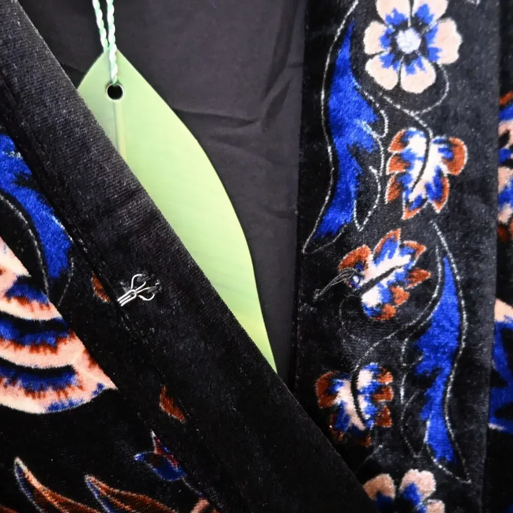 Farm Rio Arabesque Mix Scarves Wrap Velvet Mini Dress Size L - Picture 10 of 12
